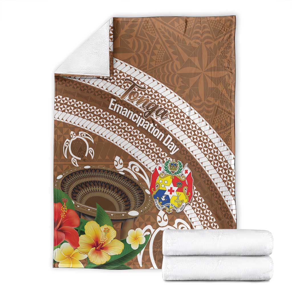 Kingdom Of Tonga Emancipation Day Blanket Tongan Ngatu With Kumete Brown LT14 - Polynesian Pride