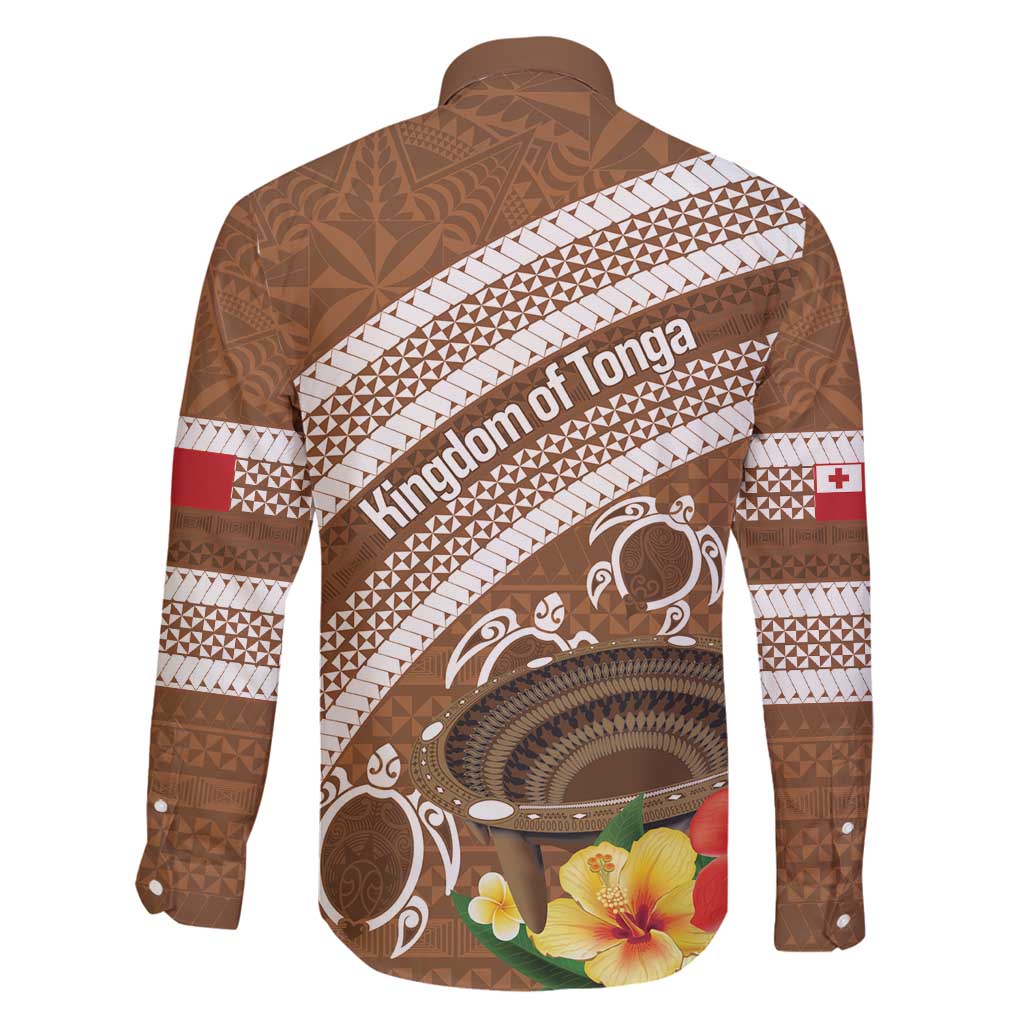 Kingdom Of Tonga Emancipation Day Family Matching Mermaid Dress and Hawaiian Shirt Tongan Ngatu With Kumete Brown