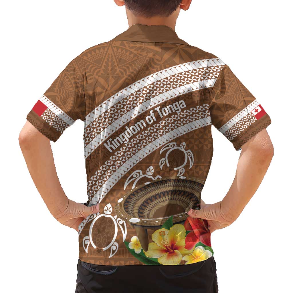 Kingdom Of Tonga Emancipation Day Hawaiian Shirt Tongan Ngatu With Kumete Brown LT14 - Polynesian Pride