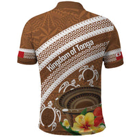 Kingdom Of Tonga Emancipation Day Polo Shirt Tongan Ngatu With Kumete Brown