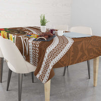 Kingdom Of Tonga Emancipation Day Tablecloth Tongan Ngatu With Kumete Brown LT14 - Polynesian Pride