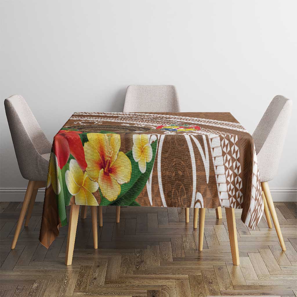 Kingdom Of Tonga Emancipation Day Tablecloth Tongan Ngatu With Kumete Brown LT14 - Polynesian Pride