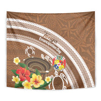 Kingdom Of Tonga Emancipation Day Tapestry Tongan Ngatu With Kumete Brown