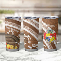 Kingdom Of Tonga Emancipation Day Tumbler Cup Tongan Ngatu With Kumete Brown