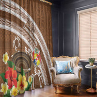 Kingdom Of Tonga Emancipation Day Window Curtain Tongan Ngatu With Kumete Brown LT14 - Polynesian Pride