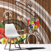 Kingdom Of Tonga Emancipation Day Window Curtain Tongan Ngatu With Kumete Brown LT14 - Polynesian Pride