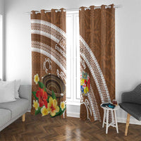 Kingdom Of Tonga Emancipation Day Window Curtain Tongan Ngatu With Kumete Brown LT14 With Grommets Brown - Polynesian Pride