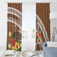 Kingdom Of Tonga Emancipation Day Window Curtain Tongan Ngatu With Kumete Brown LT14 - Polynesian Pride