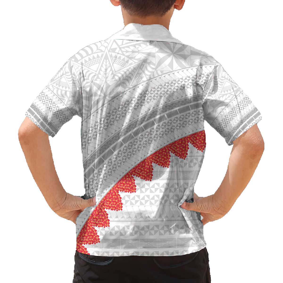 Tonga White Sunday Family Matching Off The Shoulder Long Sleeve Dress and Hawaiian Shirt Heilala Flowers Tongan Ngatu Pattern