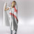 Tonga White Sunday Hooded Blanket Heilala Flowers Tongan Ngatu Pattern