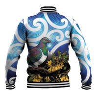 Kekeru New Zealand Matariki Baseball Jacket Kukupa Kowhai Maori New Year Blue Version