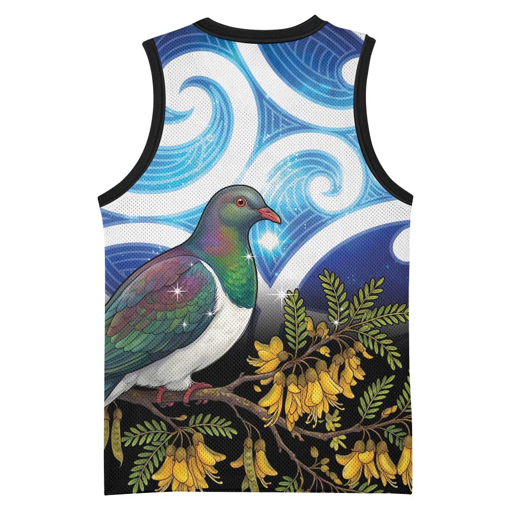 Kekeru New Zealand Matariki Basketball Jersey Kukupa Kowhai Maori New Year Blue Version