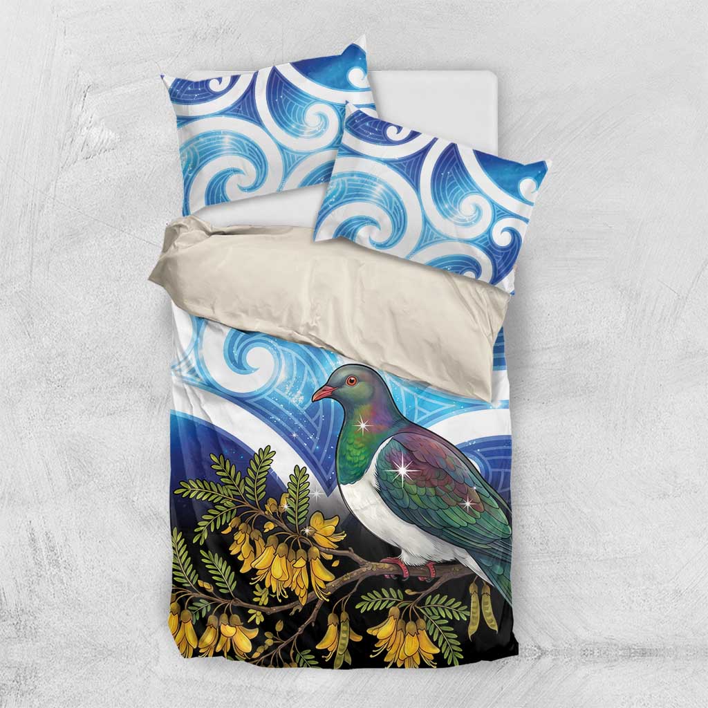 Kekeru New Zealand Matariki Bedding Set Kukupa Kowhai Maori New Year Blue Version
