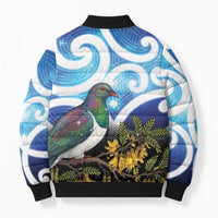 Kekeru New Zealand Matariki Bomber Puffer Jacket Kukupa Kowhai Maori New Year Blue Version LT14 - Polynesian Pride