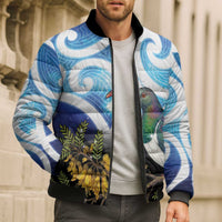 Kekeru New Zealand Matariki Bomber Puffer Jacket Kukupa Kowhai Maori New Year Blue Version LT14 - Polynesian Pride