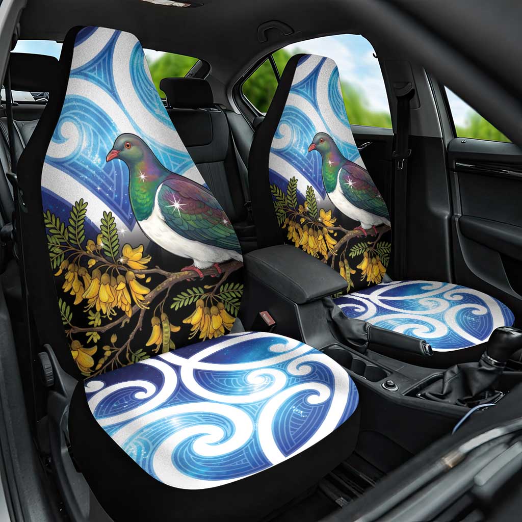 Kekeru New Zealand Matariki Car Seat Cover Kukupa Kowhai Maori New Year Blue Version LT14 One Size Blue - Polynesian Pride