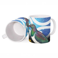 Kekeru New Zealand Matariki Ceramic Mug Kukupa Kowhai Maori New Year Blue Version LT14 - Polynesian Pride