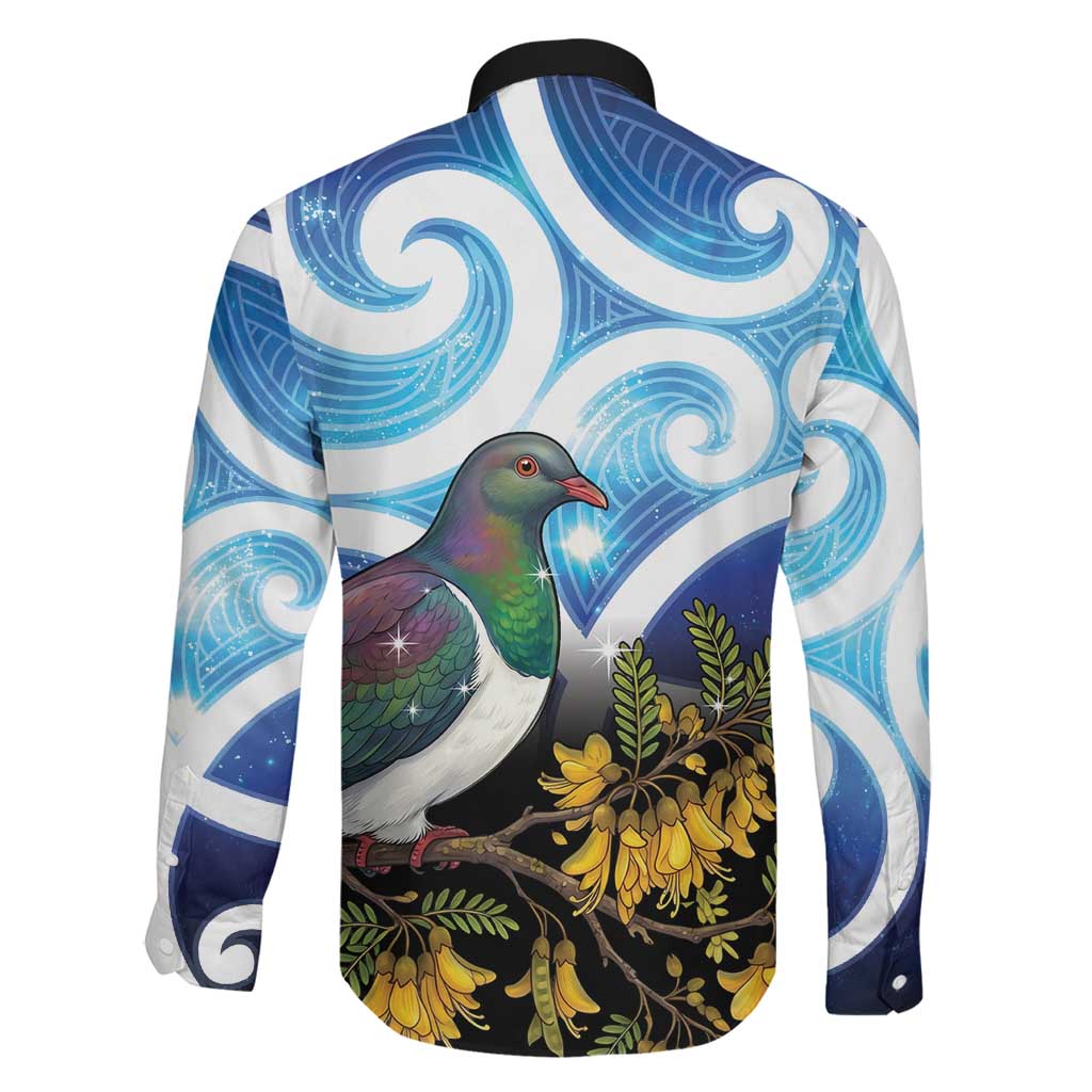 Kekeru New Zealand Matariki Family Matching Summer Maxi Dress and Hawaiian Shirt Kukupa Kowhai Maori New Year Blue Version