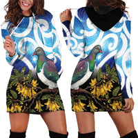 Kekeru New Zealand Matariki Hoodie Dress Kukupa Kowhai Maori New Year Blue Version