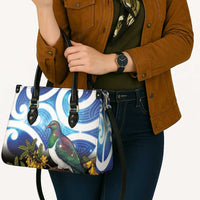 Kekeru New Zealand Matariki Leather Bag Kukupa Kowhai Maori New Year Blue Version LT14 - Polynesian Pride