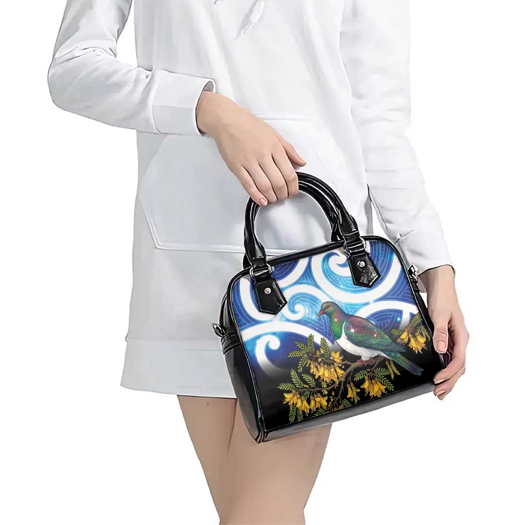 Kekeru New Zealand Matariki Shoulder Handbag Kukupa Kowhai Maori New Year Blue Version LT14 - Polynesian Pride