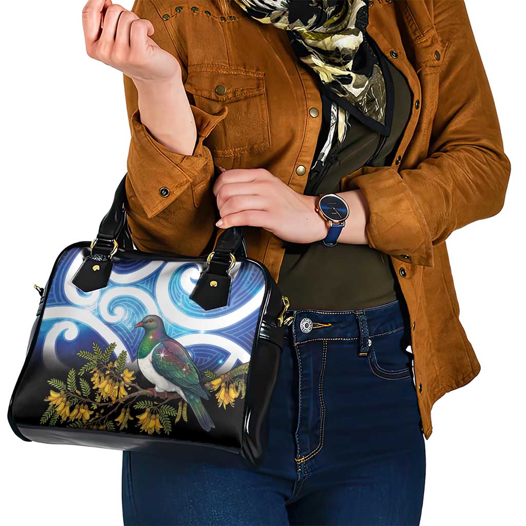 Kekeru New Zealand Matariki Shoulder Handbag Kukupa Kowhai Maori New Year Blue Version LT14 - Polynesian Pride