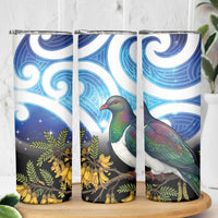 Kekeru New Zealand Matariki Skinny Tumbler Kukupa Kowhai Maori New Year Blue Version