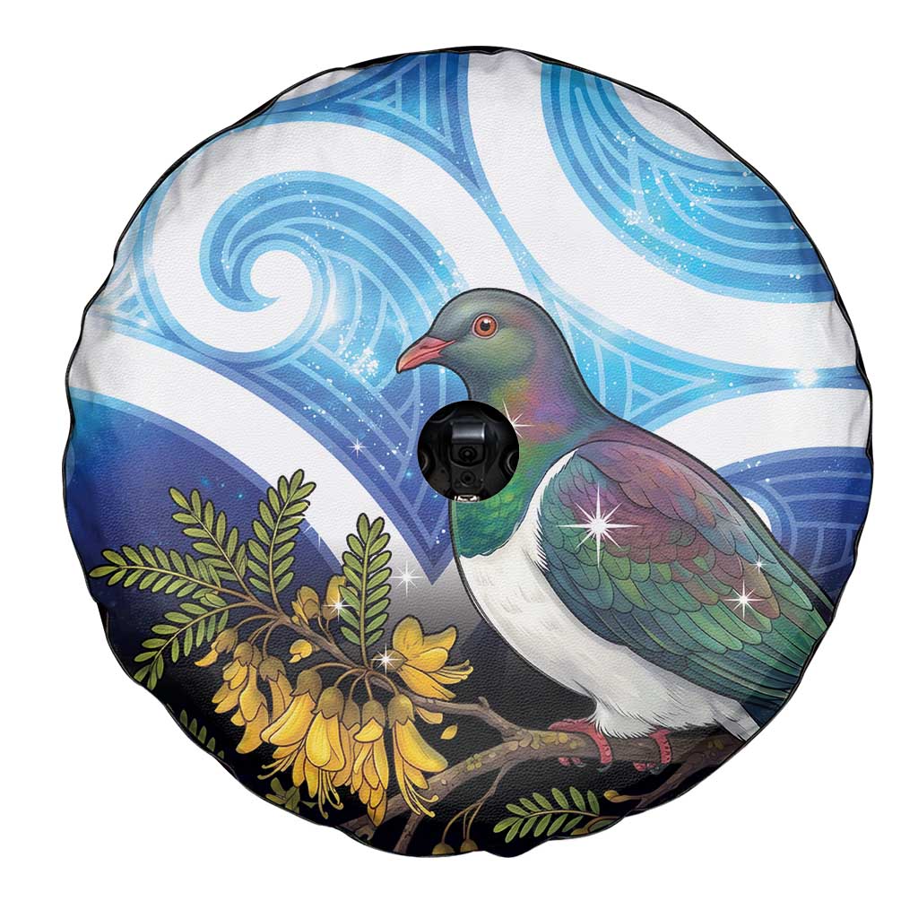 Kekeru New Zealand Matariki Spare Tire Cover Kukupa Kowhai Maori New Year Blue Version