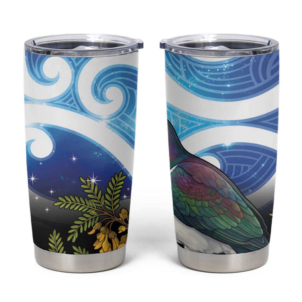 Kekeru New Zealand Matariki Tumbler Cup Kukupa Kowhai Maori New Year Blue Version LT14 Blue - Polynesian Pride