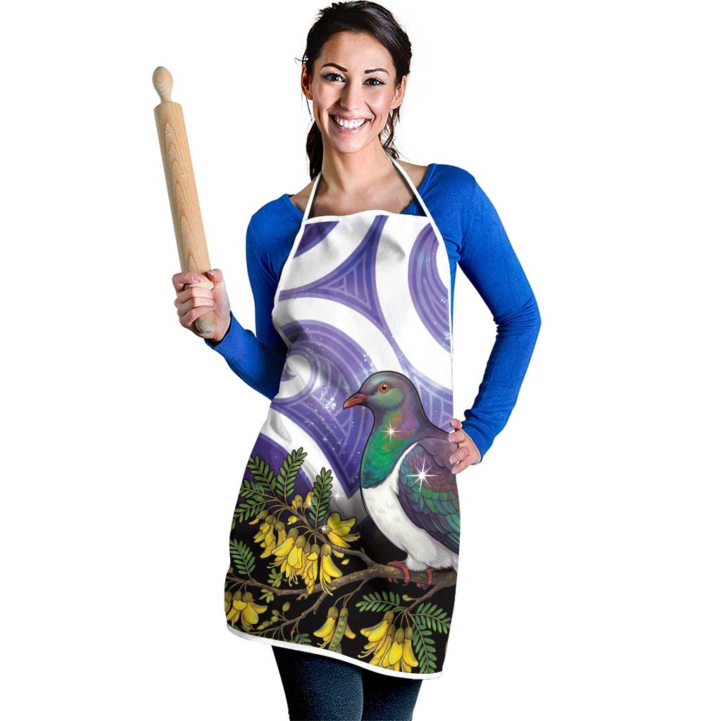 Kekeru New Zealand Matariki Apron Kukupa Kowhai Maori New Year Purple Version