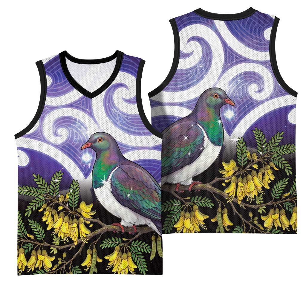 Kekeru New Zealand Matariki Basketball Jersey Kukupa Kowhai Maori New Year Purple Version