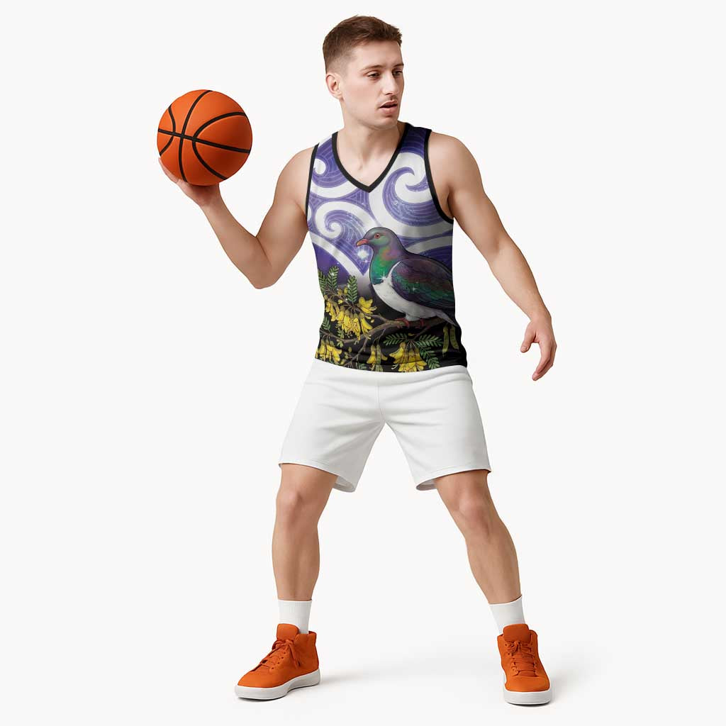 Kekeru New Zealand Matariki Basketball Jersey Kukupa Kowhai Maori New Year Purple Version
