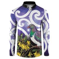 Kekeru New Zealand Matariki Button Sweatshirt Kukupa Kowhai Maori New Year Purple Version
