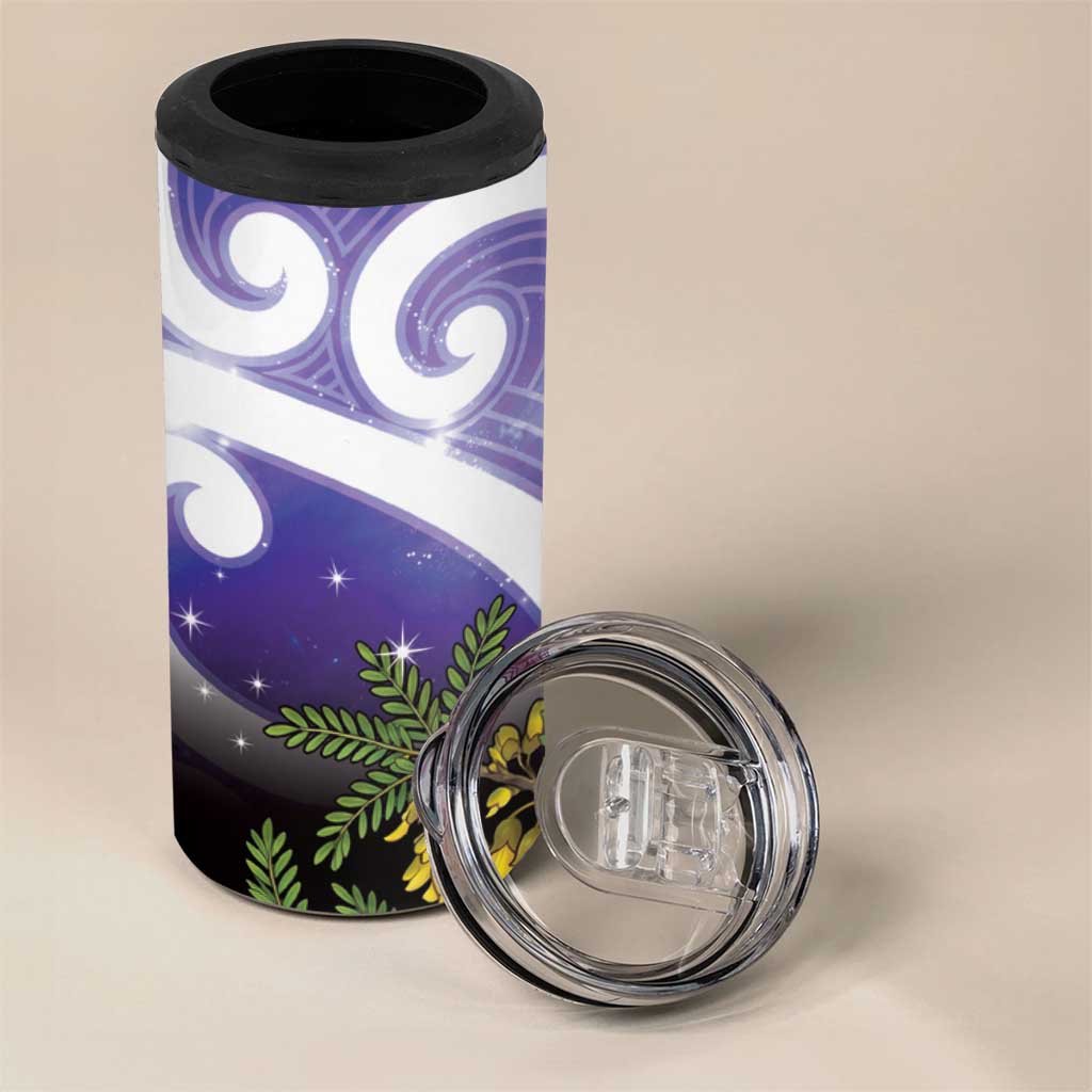 Kekeru New Zealand Matariki 4 in 1 Can Cooler Tumbler Kukupa Kowhai Maori New Year Purple Version