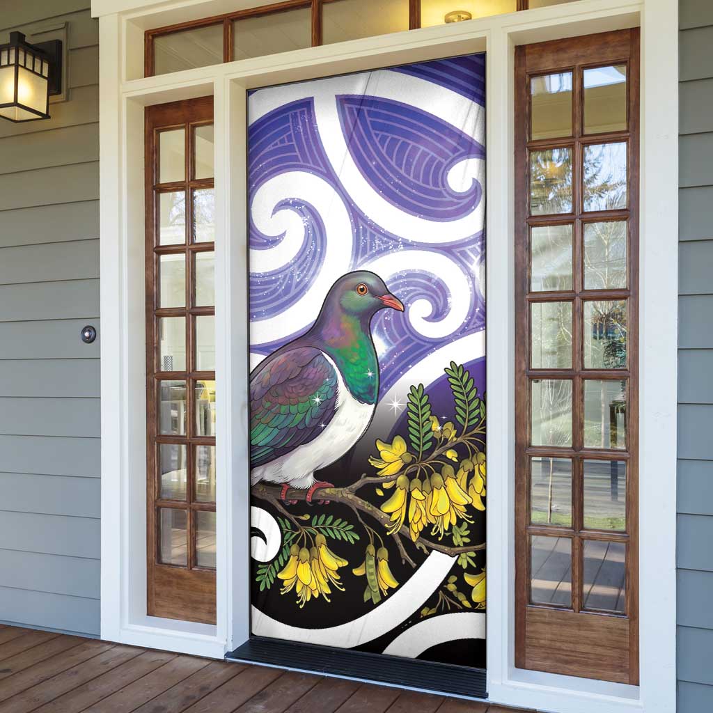 Kekeru New Zealand Matariki Door Cover Kukupa Kowhai Maori New Year Purple Version