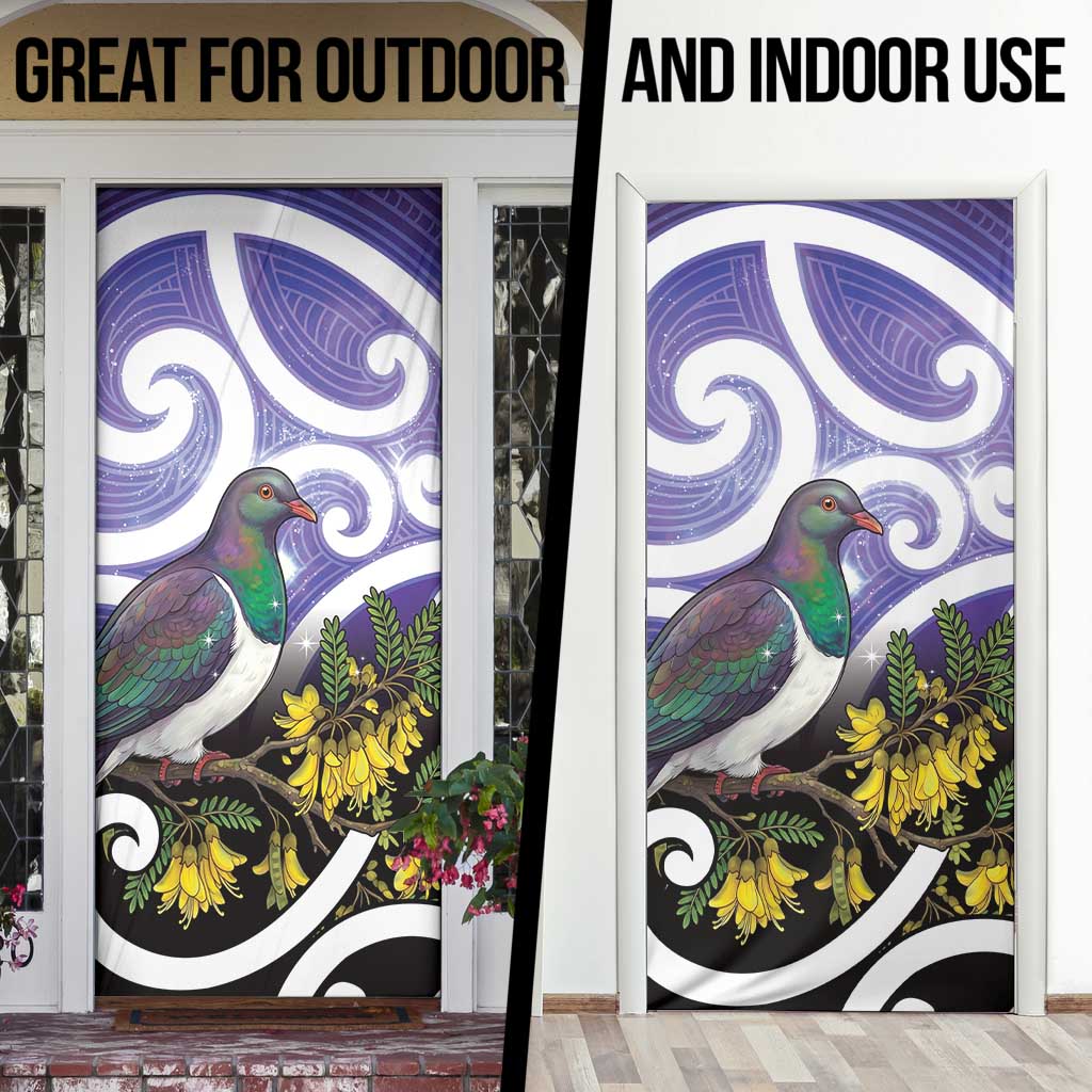 Kekeru New Zealand Matariki Door Cover Kukupa Kowhai Maori New Year Purple Version