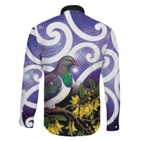 Kekeru New Zealand Matariki Family Matching Short Sleeve Bodycon Dress and Hawaiian Shirt Kukupa Kowhai Maori New Year Purple Version