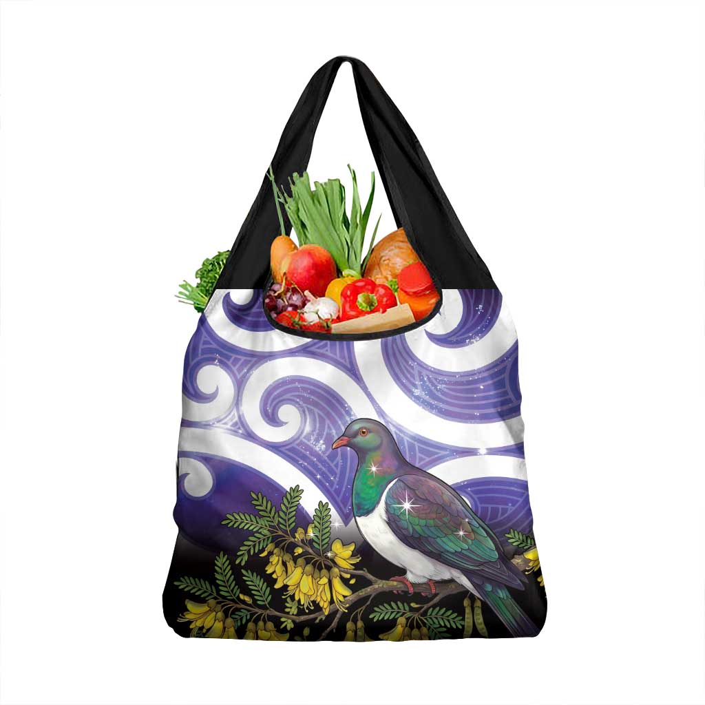 Kekeru New Zealand Matariki Grocery Bag Kukupa Kowhai Maori New Year Purple Version LT14 1-pack One Size Purple - Polynesian Pride