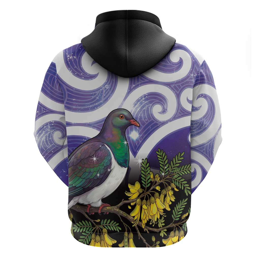 Kekeru New Zealand Matariki Hoodie Kukupa Kowhai Maori New Year Purple Version