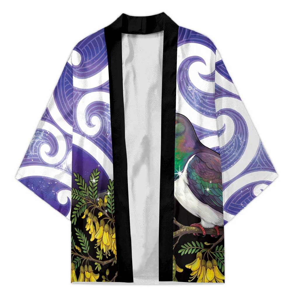 Kekeru New Zealand Matariki Kimono Kukupa Kowhai Maori New Year Purple Version