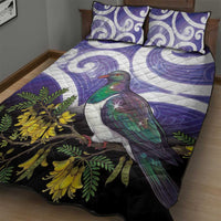 Kekeru New Zealand Matariki Quilt Bed Set Kukupa Kowhai Maori New Year Purple Version