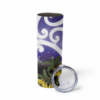 Kekeru New Zealand Matariki Skinny Tumbler Kukupa Kowhai Maori New Year Purple Version