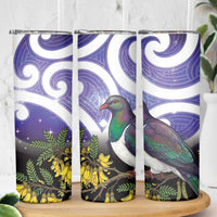 Kekeru New Zealand Matariki Skinny Tumbler Kukupa Kowhai Maori New Year Purple Version