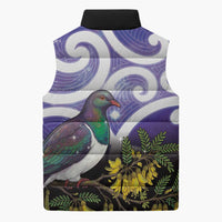 Kekeru New Zealand Matariki Sleeveless Puffer Jacket Kukupa Kowhai Maori New Year Purple Version
