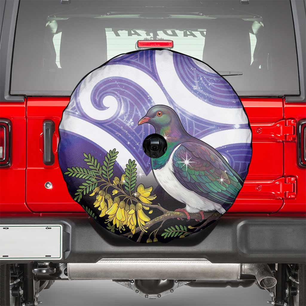 Kekeru New Zealand Matariki Spare Tire Cover Kukupa Kowhai Maori New Year Purple Version