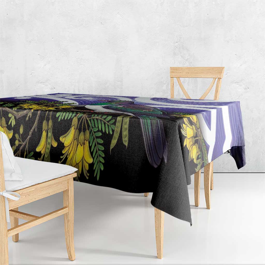 Kekeru New Zealand Matariki Tablecloth Kukupa Kowhai Maori New Year Purple Version