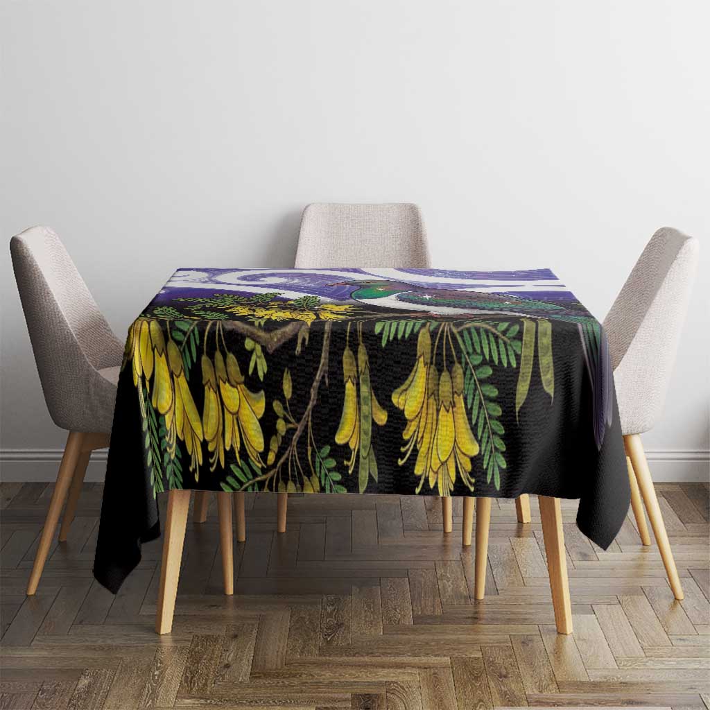 Kekeru New Zealand Matariki Tablecloth Kukupa Kowhai Maori New Year Purple Version