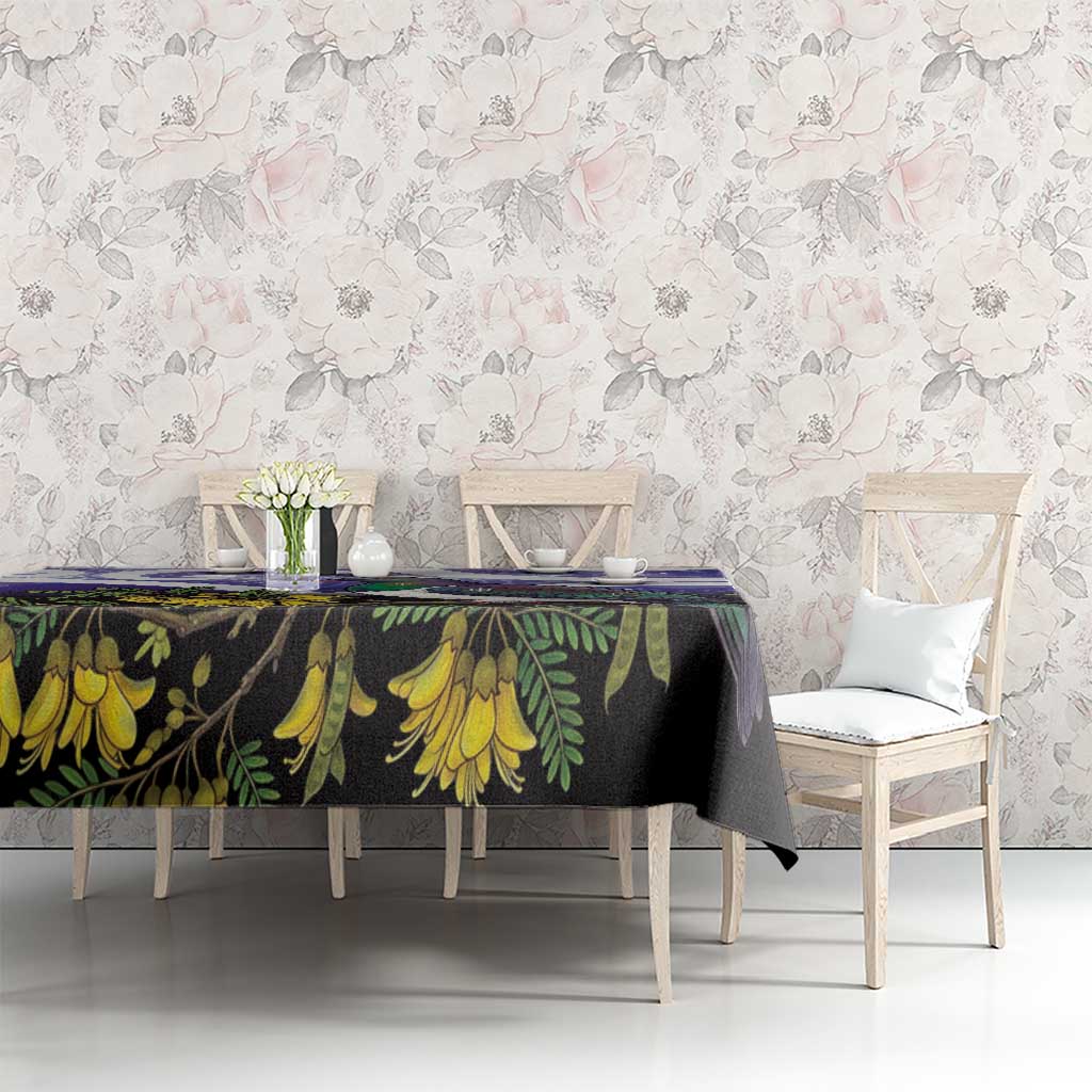 Kekeru New Zealand Matariki Tablecloth Kukupa Kowhai Maori New Year Purple Version