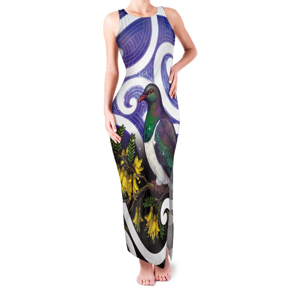 Kekeru New Zealand Matariki Tank Maxi Dress Kukupa Kowhai Maori New Year Purple Version LT14 Women Purple - Polynesian Pride