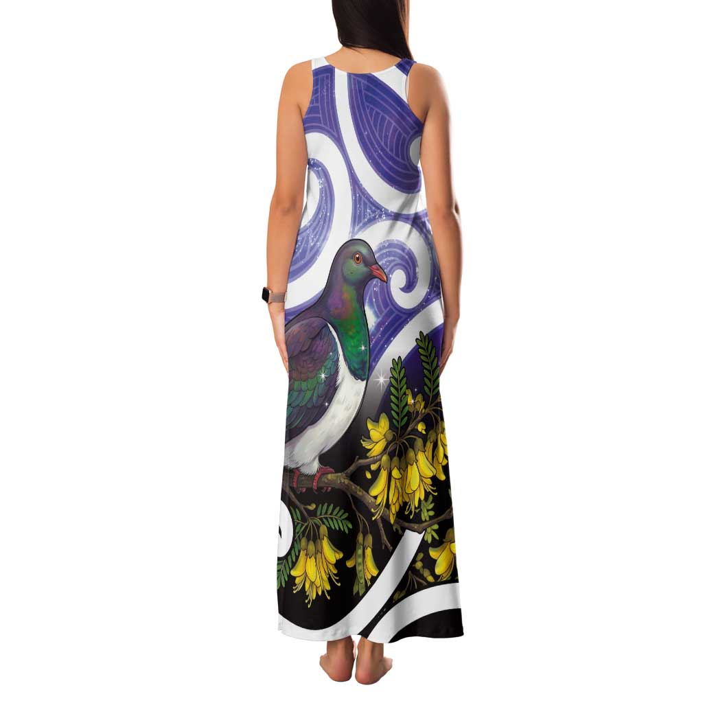 Kekeru New Zealand Matariki Tank Maxi Dress Kukupa Kowhai Maori New Year Purple Version
